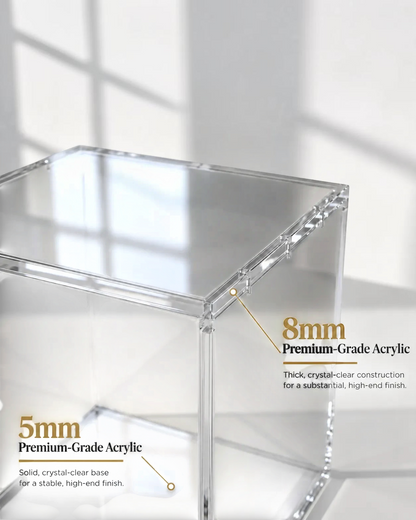VaultifyUK Showcase clear acrylic display case for collector figures with thick 8mm and 5mm premium panels