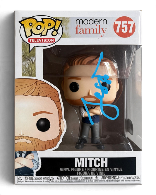 VaultifyUK signed Mitch #757 Modern Family Funko Pop figure with Jesse Tyler Ferguson autograph in blue ink