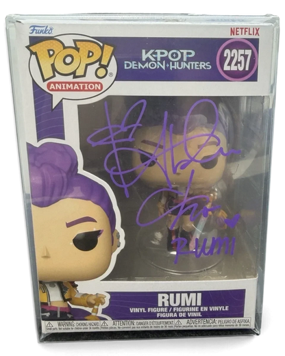 VaultifyUK signed Rumi KPop Demon Hunters Funko Pop figure with Arden Cho autograph and character inscription
