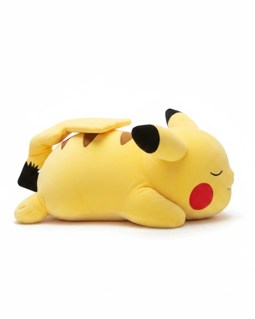 VaultifyUK 18-inch Sleeping Pikachu plush toy in soft yellow fabric with embroidered details and a sleeping pose.