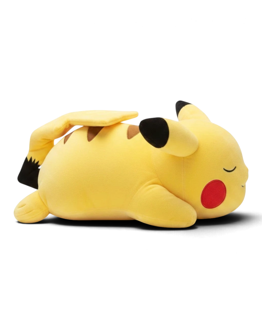 VaultifyUK 18-inch Sleeping Pikachu plush toy in soft yellow fabric with embroidered details and a sleeping pose.