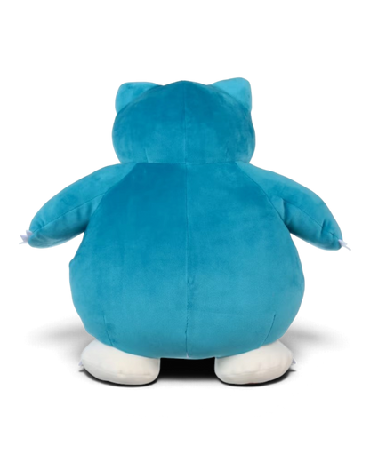 VaultifyUK 45cm Sleeping Snorlax plush toy in blue and cream soft fabric, shown from the back view.