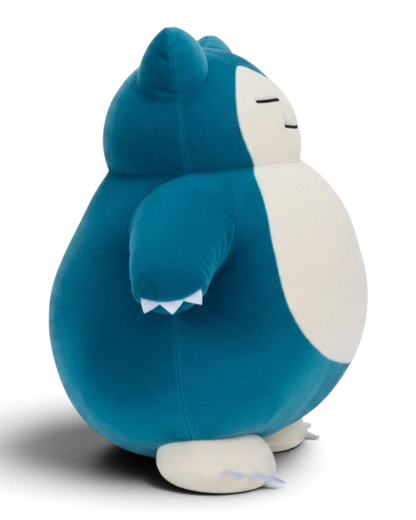 VaultifyUK 45cm Sleeping Snorlax plush toy in blue and cream soft fabric, shown from a side profile view.