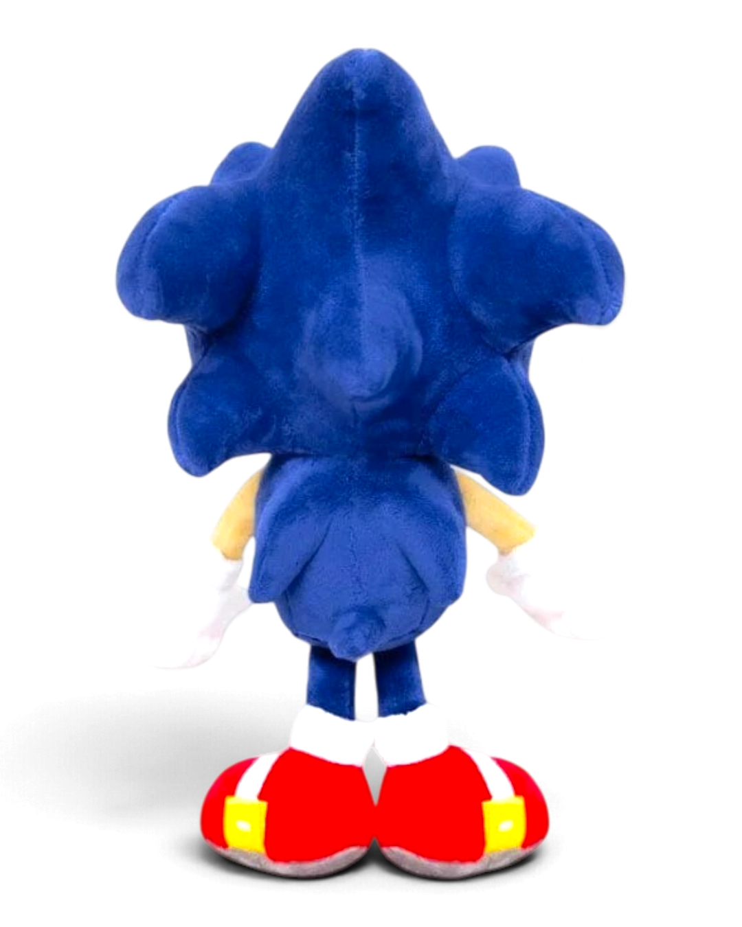 VaultifyUK 45cm Sonic the Hedgehog plush toy seen from the back, featuring blue fur, white gloves, and red shoes.