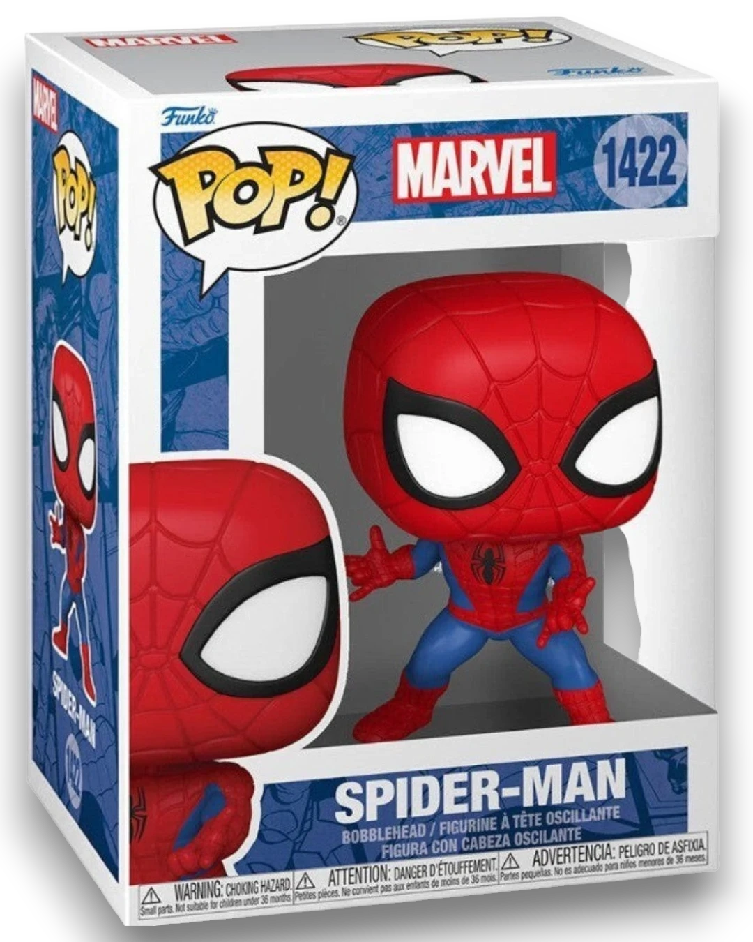 VaultifyUK Marvel Spider-Man #1422 Funko Pop! vinyl figure in classic red and blue suit with web pattern