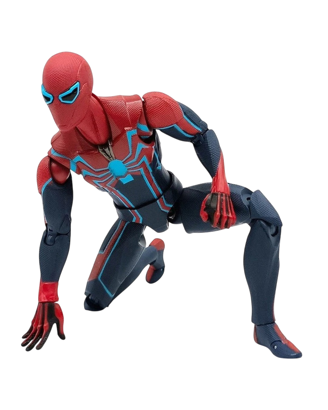 VaultifyUK ZD Toys Spider-Man Velocity Suit 1/10 scale action figure in a dynamic crouching pose on white background
