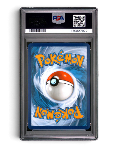 VaultifyUK graded PSA 8 Squirtle 170/165 Pokémon card back view in a protective plastic slab