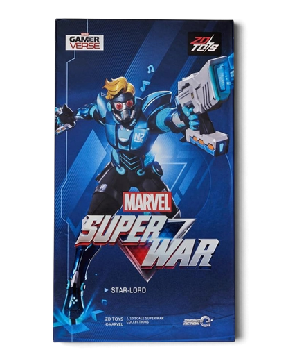 VaultifyUK ZD Toys Marvel Super War Star-Lord 1/10 scale action figure in futuristic blue and black armour