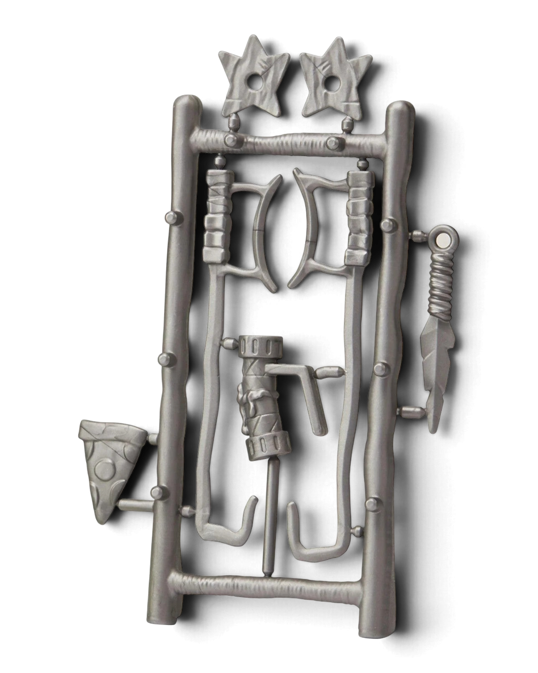 Unpunched accessory sprue included with the TMNT Mutant Mayhem Raphael action figure.