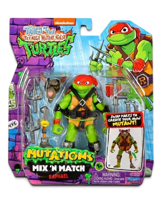 TMNT Mutations Mix N Match Raphael figure, Tales of the Teenage Mutant Ninja Turtles, in retail packaging.