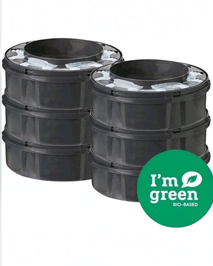 VaultifyUK Tommee Tippee Twist & Click nappy bin refill cassettes with antibacterial film and green bio-based label