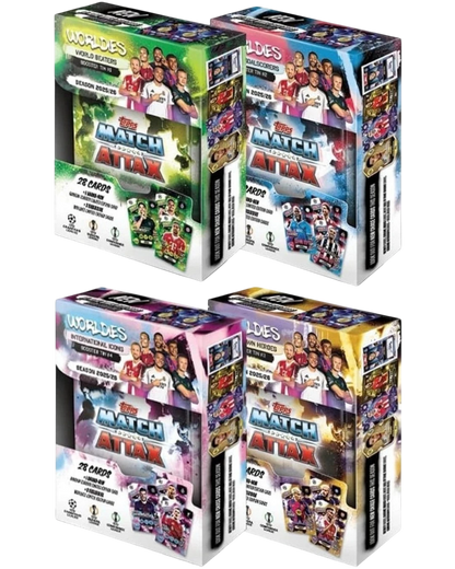 VaultifyUK Topps Match Attax 2025/26 football card mini tins featuring four unique collector designs and exclusive cards