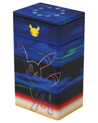 VaultifyUK Pokémon TCG 30th Celebration Umbreon ex metal deck box featuring a dark blue design and Umbreon graphic
