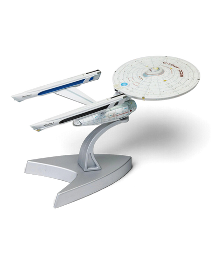 VaultifyUK Corgi die-cast U.S.S. Enterprise NCC-1701-A model from Star Trek VI on a silver display stand.