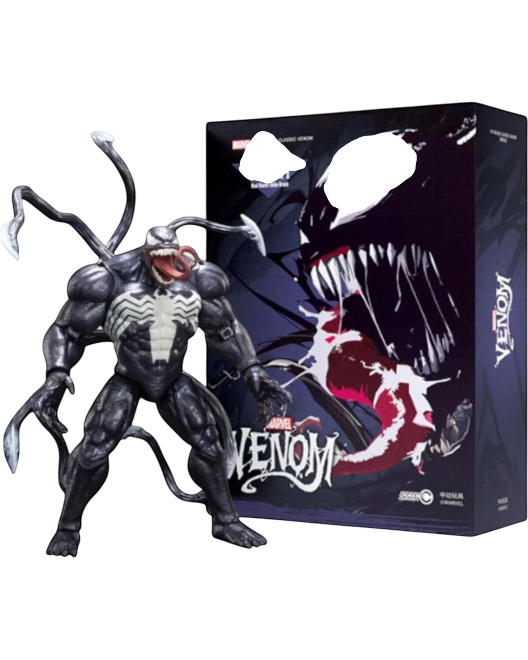 VaultifyUK ZD Toys Marvel Venom 1/10 scale figure with muscular sculpt, tendrils, and premium collector display box