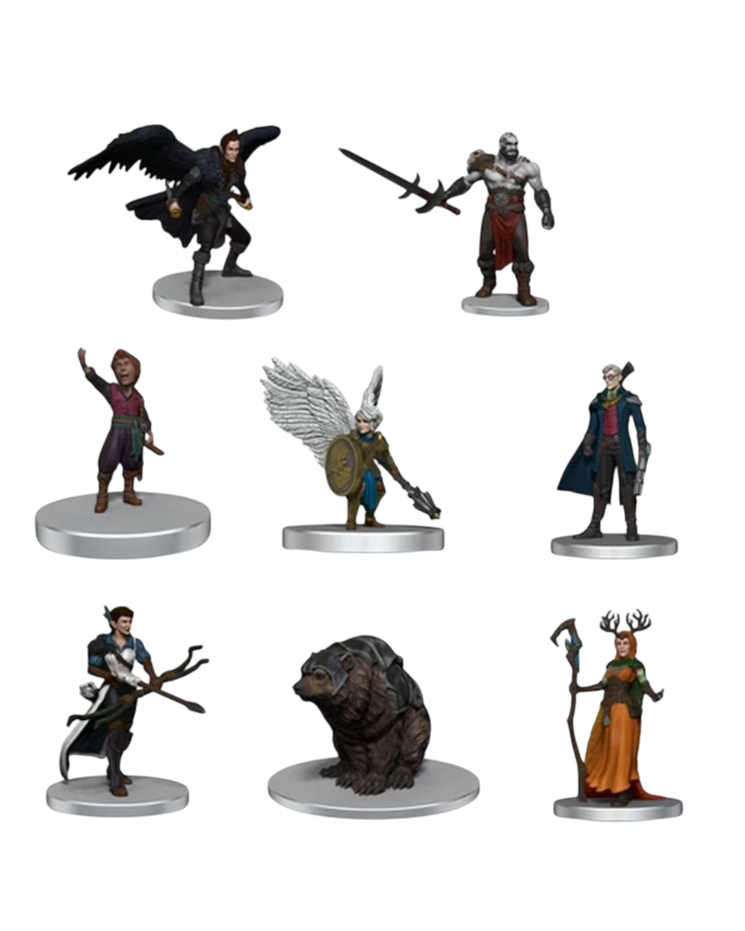 VaultifyUK Critical Role Vox Machina boxed set featuring eight pre-painted fantasy character miniatures on round bases