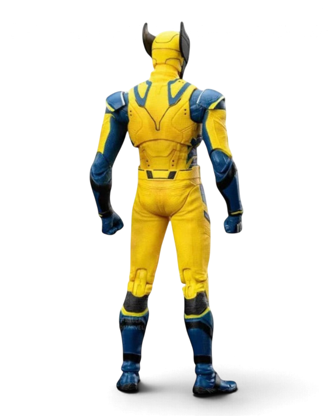VaultifyUK ZD Toys Wolverine 1/10 scale action figure in classic yellow and blue suit, back view showing textured detail.