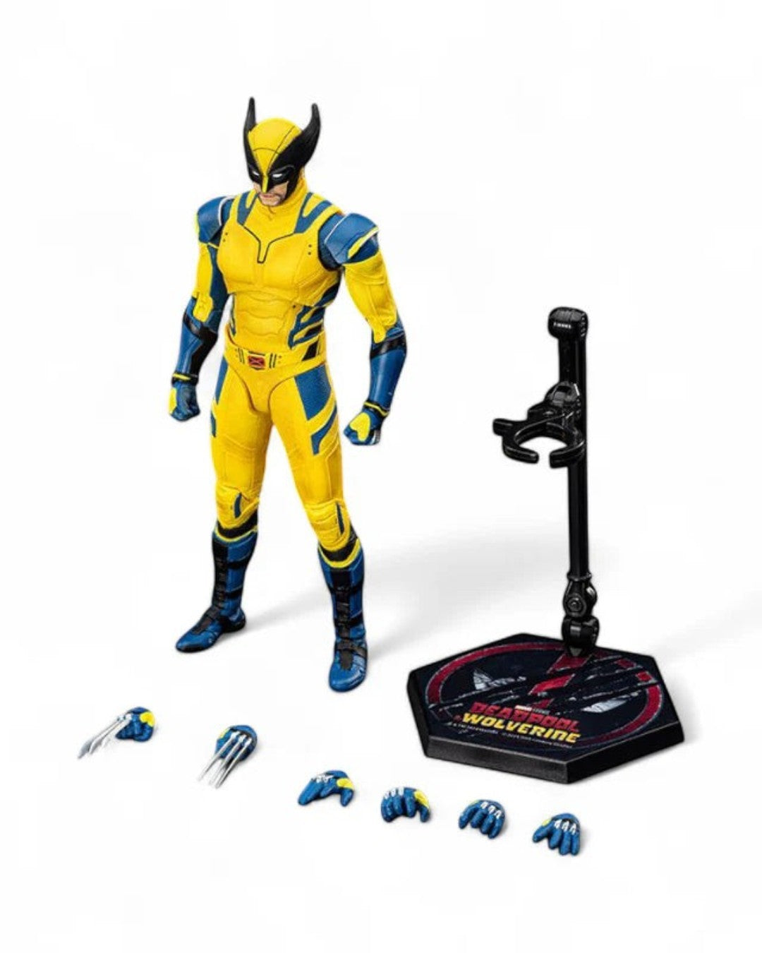 VaultifyUK ZD Toys Wolverine 1/10 scale action figure in yellow and blue suit with interchangeable hands and stand