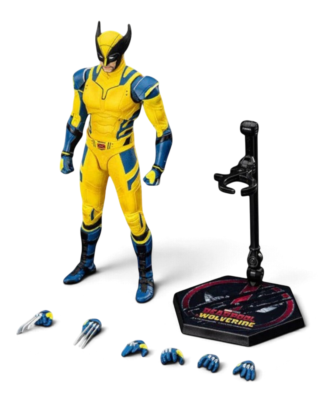 VaultifyUK ZD Toys Wolverine 1/10 scale action figure in yellow and blue suit with interchangeable hands and stand
