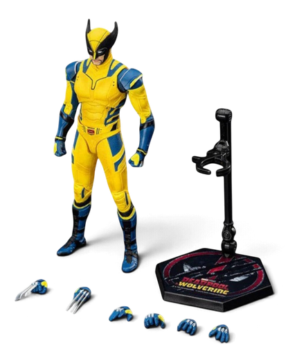 VaultifyUK ZD Toys Wolverine 1/10 scale action figure in yellow and blue suit with interchangeable hands and stand