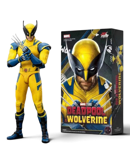 VaultifyUK ZD Toys 1/10 scale Wolverine action figure in yellow and blue suit with metal claws and display box