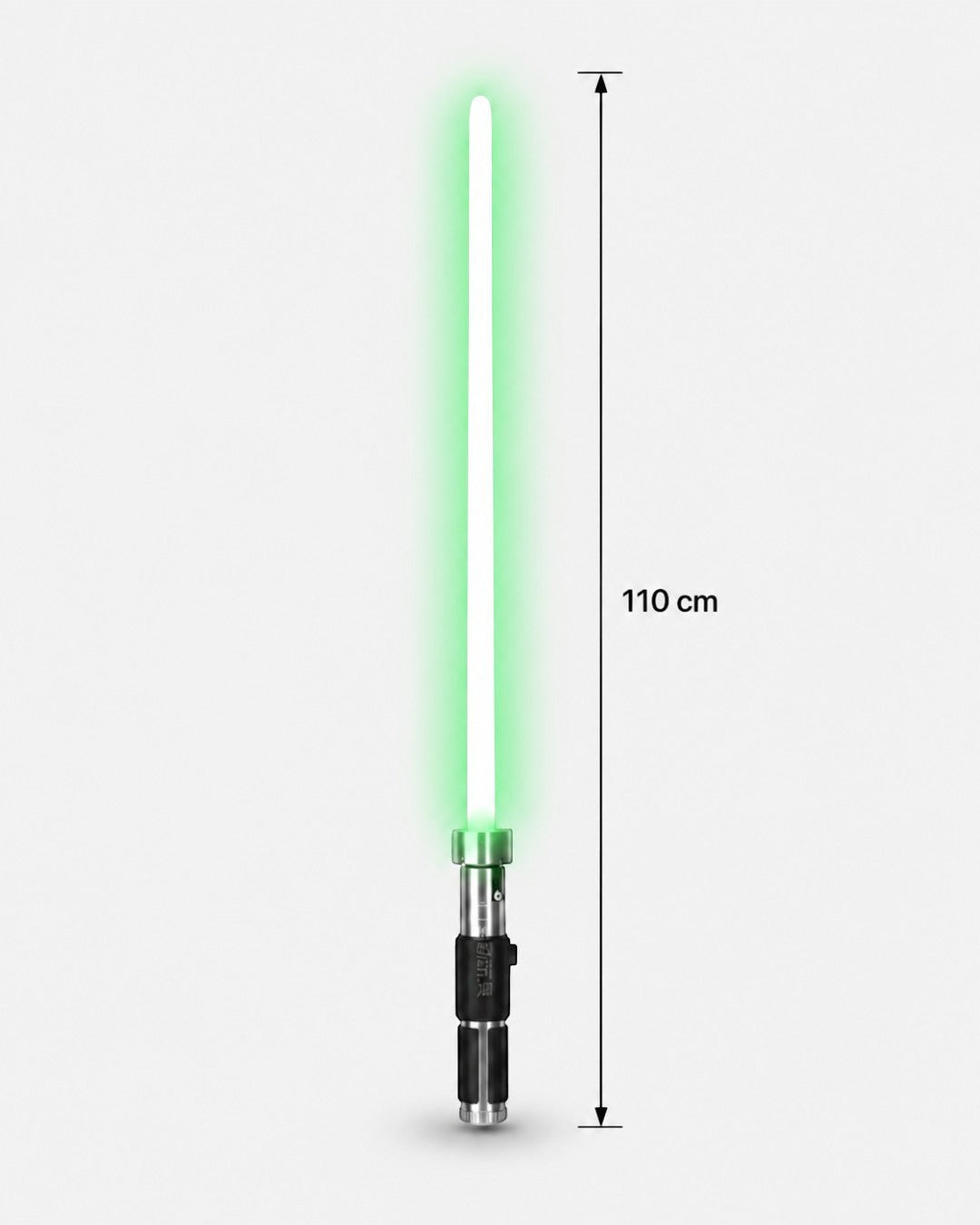 VaultifyUK ZD Toys Yoda lightsaber prop with a glowing green blade and silver and black hilt measuring 110cm long.