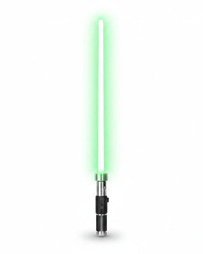 VaultifyUK ZD Toys Yoda lightsaber prop with a glowing green blade and silver and black hilt for Star Wars cosplay