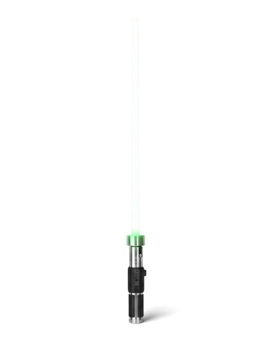VaultifyUK ZD Toys Yoda lightsaber prop with a glowing green blade and silver and black hilt for Star Wars cosplay