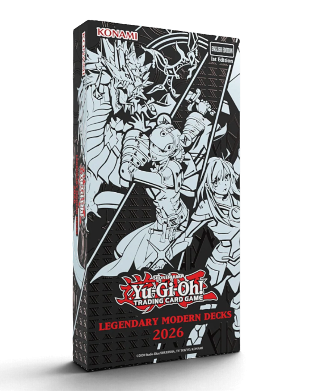 VaultifyUK Yu-Gi-Oh! Legendary Modern Decks 2026 box featuring Sky Strikers, X-Sabers, and Mitsurugi artwork.
