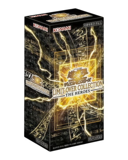 VaultifyUK Yu-Gi-Oh! Limit Over Collection The Heroes Japanese booster box with black and gold lightning design