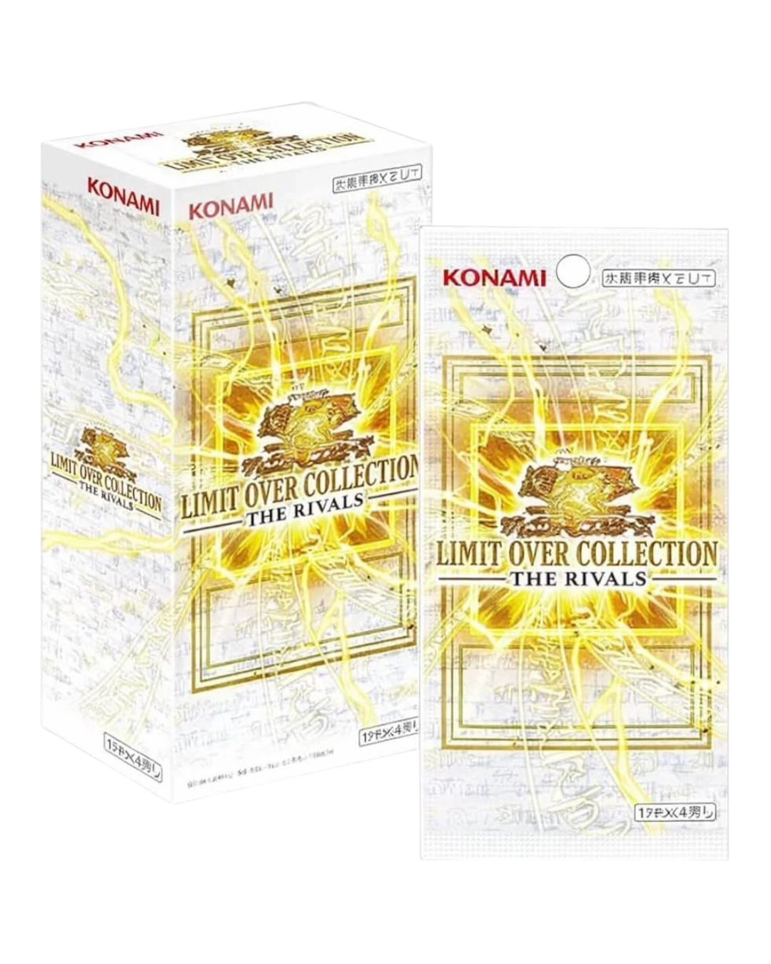 VaultifyUK Yu-Gi-Oh! Limit Over Collection The Rivals Japanese booster pack and display box with gold lightning design