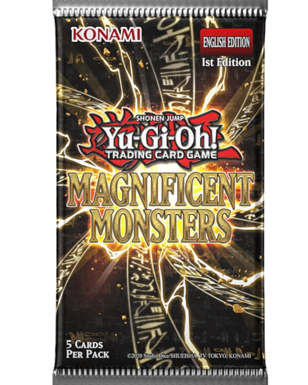 VaultifyUK Yu-Gi-Oh! Magnificent Monsters tuck box featuring gold foil text and ancient Egyptian-style background art.