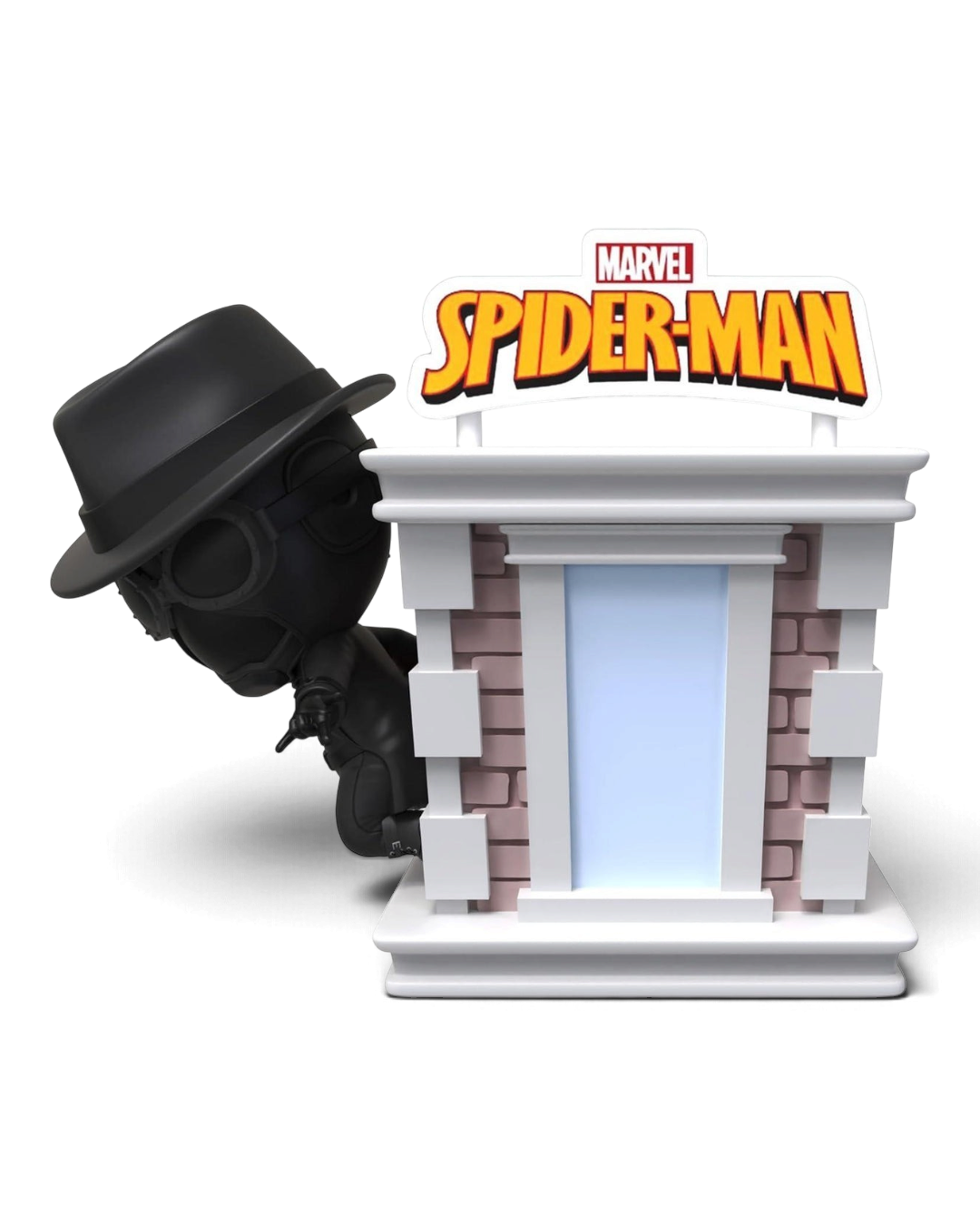 YuMe Hero Box Marvel Spider-Man Tower Series Spider-Man Noir black silhouette figure.