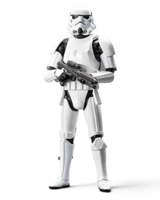 VaultifyUK ZD Toys 1/10 scale Star Wars Stormtrooper action figure in white and black armour holding a blaster rifle