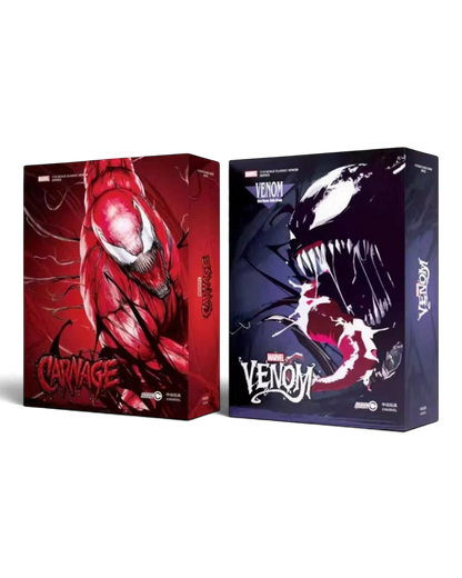 VaultifyUK ZD Toys Marvel Venom and Carnage 1/10 scale action figure collector boxes with bold character art