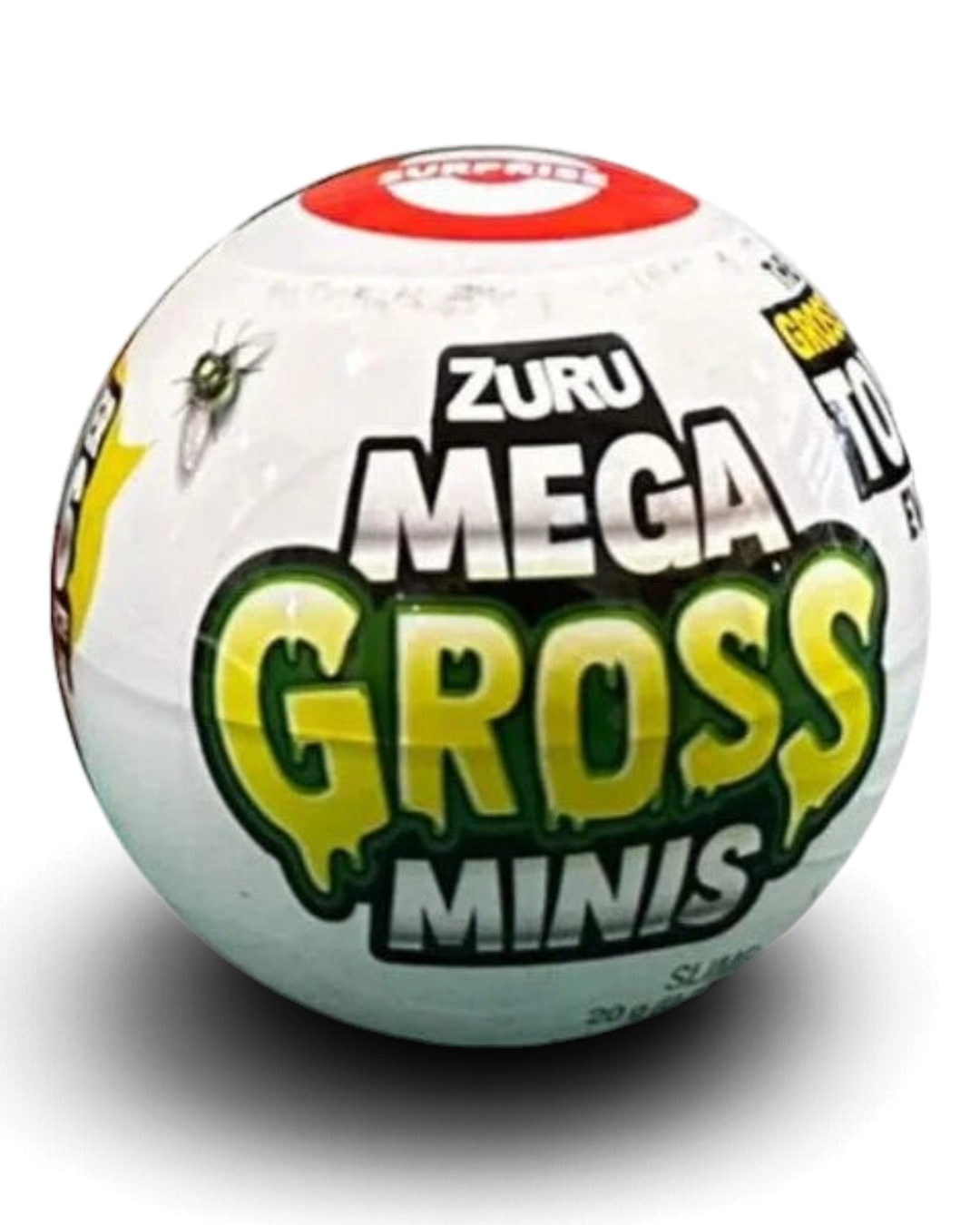 VaultifyUK ZURU 5 Surprise Mega Gross Minis capsule featuring a white ball with green slime-themed branding