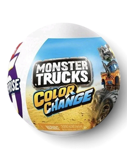 VaultifyUK ZURU 5 Surprise Monster Trucks Colour Change capsule featuring a graphic of a monster truck on the packaging
