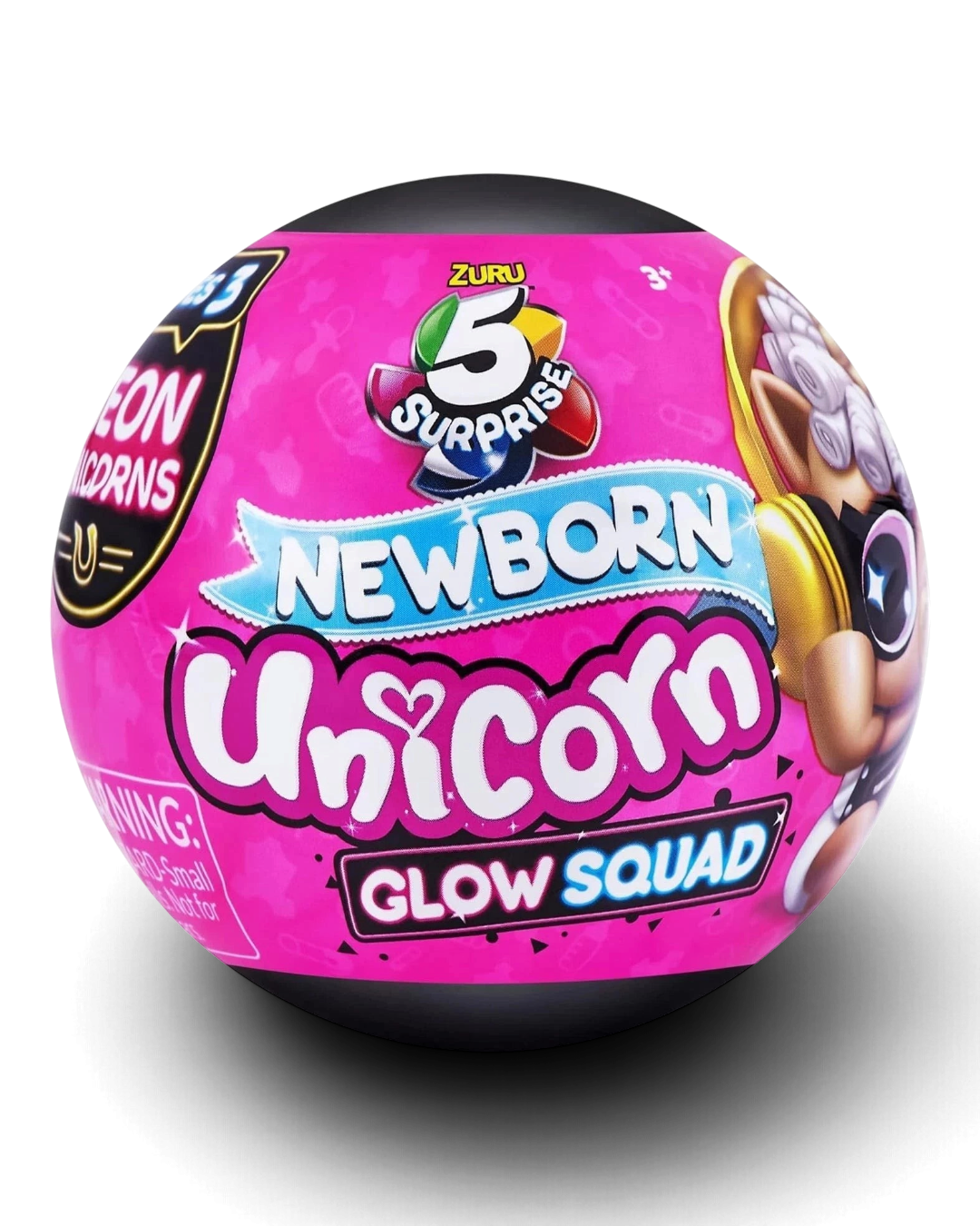 VaultifyUK ZURU 5 Surprise Newborn Unicorn Glow Squad capsule featuring vibrant pink packaging and unicorn branding