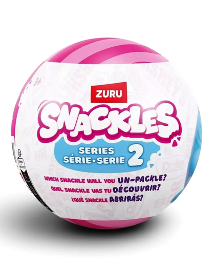 VaultifyUK ZURU Snackles Series 2 surprise capsule ball featuring pink and white branding for collectible plush toys