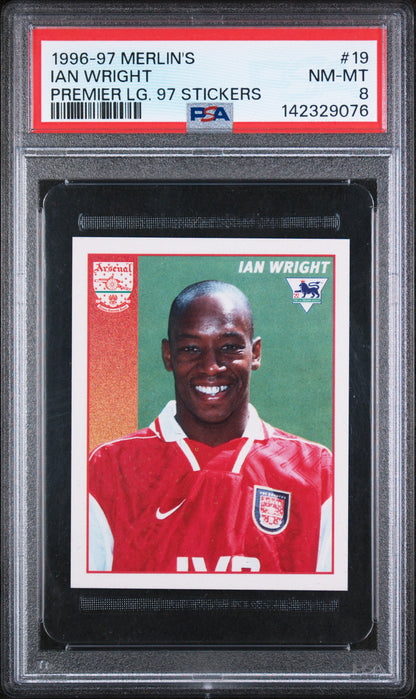 1996 Merlin | Ian Wright #19 | Premier League Sticker | PSA 8 NM-MT
