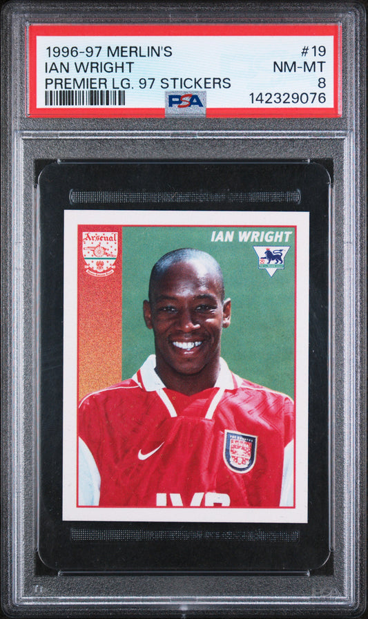 1996 Merlin | Ian Wright #19 | Premier League Sticker | PSA 8 NM-MT
