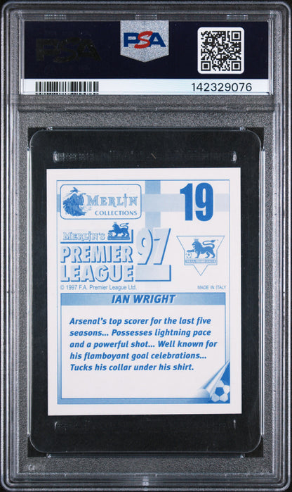 1996 Merlin | Ian Wright #19 | Premier League Sticker | PSA 8 NM-MT