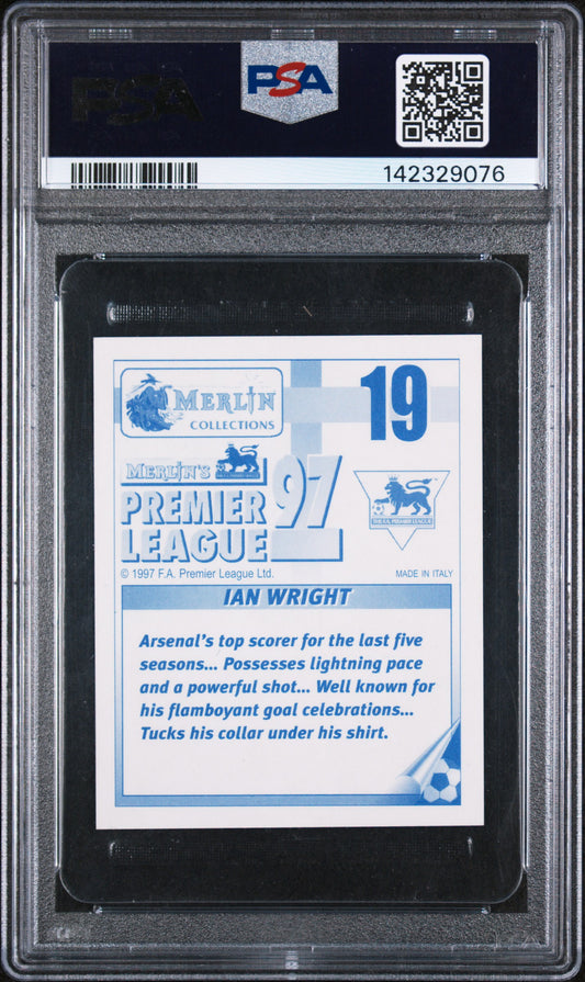 1996 Merlin | Ian Wright #19 | Premier League Sticker | PSA 8 NM-MT