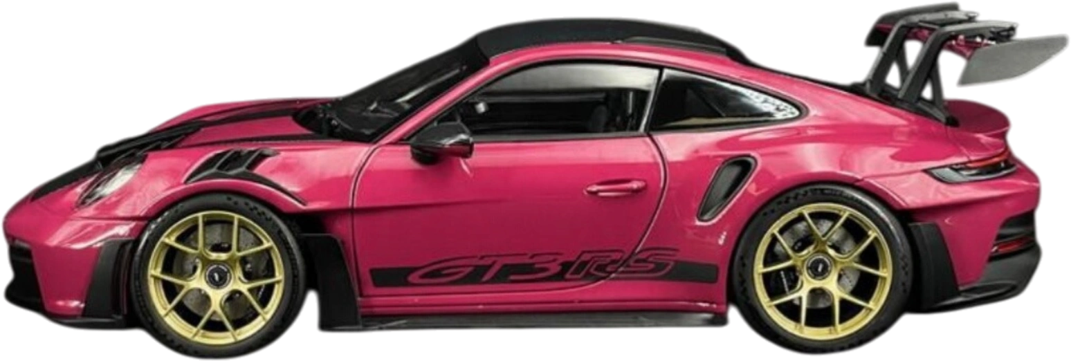 Porsche 911 GT3 RS die-cast model drawn at 1:18 scale